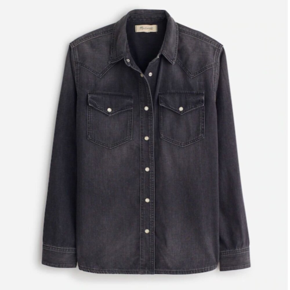 Madewell Denim Western Shirt, xxs